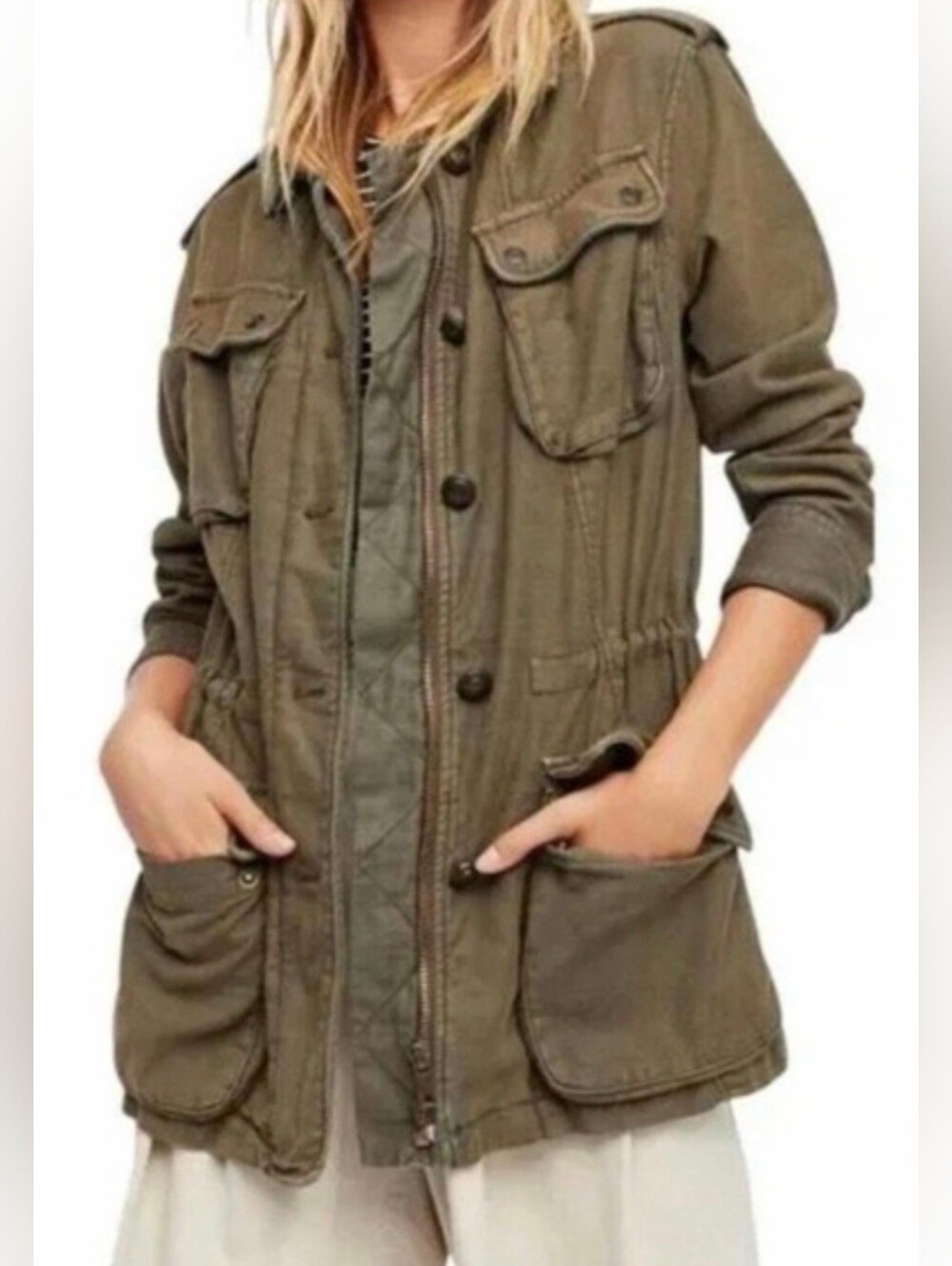 Free People "Not Your Brother's" military surplus utility jacket